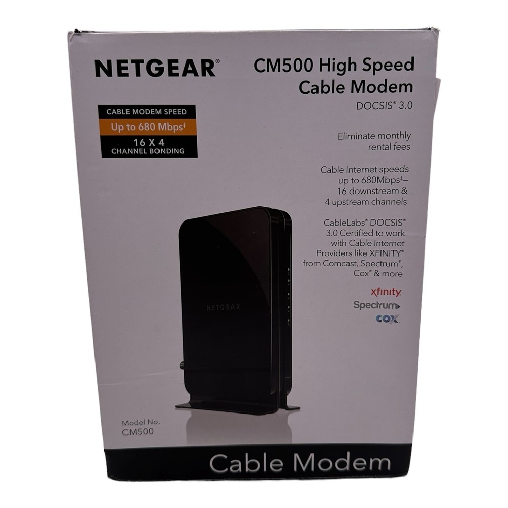 NETGEAR CM500‎ High Speed Cable Modem | DOCSIS 3.0 | CM500-100NAS - New Open Box